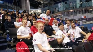 British swim team with Georgia Coats